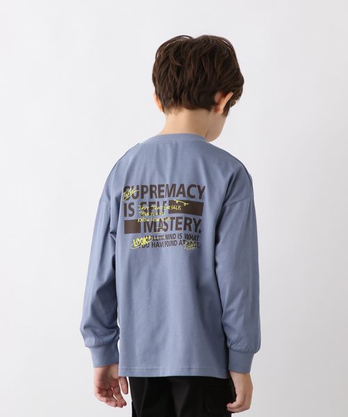 GLOBAL WORK ヘビロッTEEプリント長袖T/キッズ/579698 ブルー キッズ グローバルワーク 579698 and ST アンドエスティ(旧ドットエスティ) GLOBAL WORK ヘビロッTEEプリント長袖T/キッズ/579698 ブルー キッズ グローバルワーク 579698 and ST アンドエスティ(旧ドットエスティ)