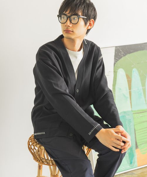 GLOBAL WORK ステッチミラノリブカーディガン/580789 ブラック M メンズインナー グローバルワーク 580789 and ST アンドエスティ(旧ドットエスティ) GLOBAL WORK ステッチミラノリブカーディガン/580789 ブラック M メンズインナー グローバルワーク 580789 and ST アンドエスティ(旧ドットエスティ)