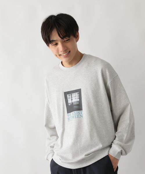 GLOBAL WORK ソフトタッチスウェット/ロゴ/580798 グレー M メンズインナー グローバルワーク 580798 and ST アンドエスティ（旧ドットエスティ）