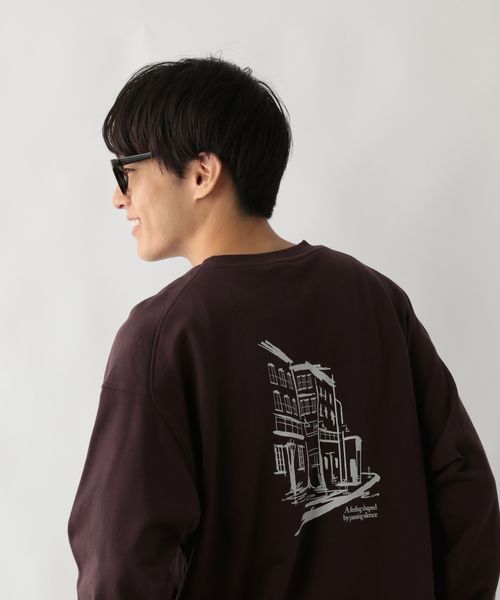 GLOBAL WORK ソフトタッチスウェット/ロゴ/580798 ボルドー M メンズインナー グローバルワーク 580798 and ST アンドエスティ（旧ドットエスティ）