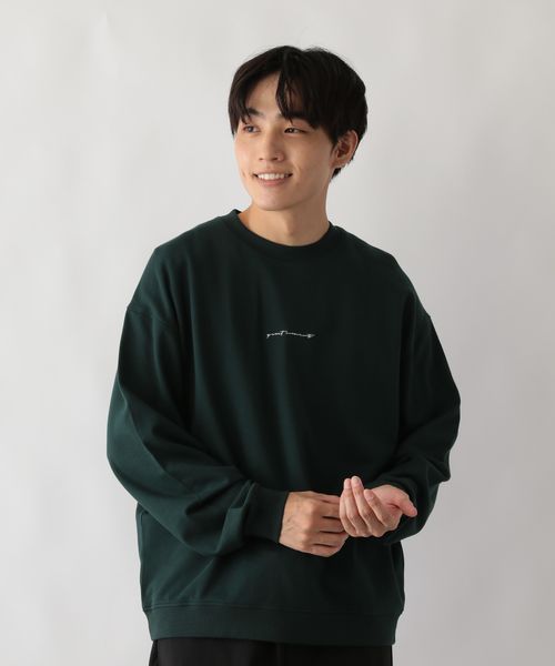 GLOBAL WORK ソフトタッチスウェット/ロゴ/580798 カーキ M メンズインナー グローバルワーク 580798 and ST アンドエスティ（旧ドットエスティ）