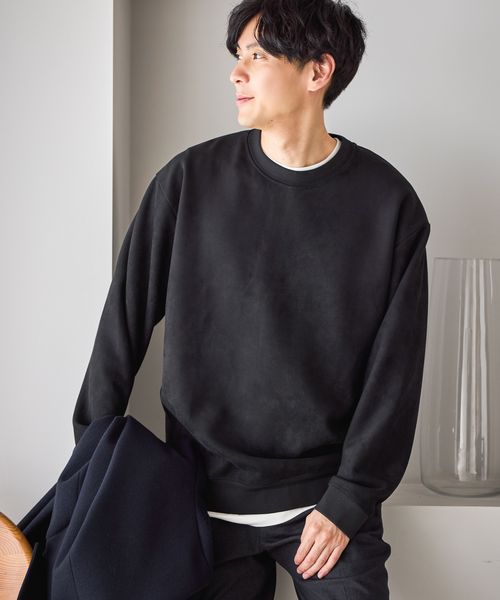 GLOBAL WORK スウェードライククリーンスウェット/580811 ブラック S メンズインナー グローバルワーク 580811 and ST アンドエスティ（旧ドットエスティ）