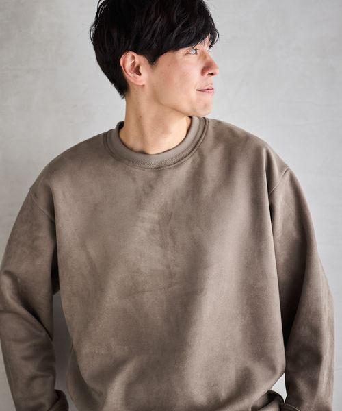 GLOBAL WORK スウェードライククリーンスウェット/580811 ベージュ L メンズインナー グローバルワーク 580811 and ST アンドエスティ（旧ドットエスティ）