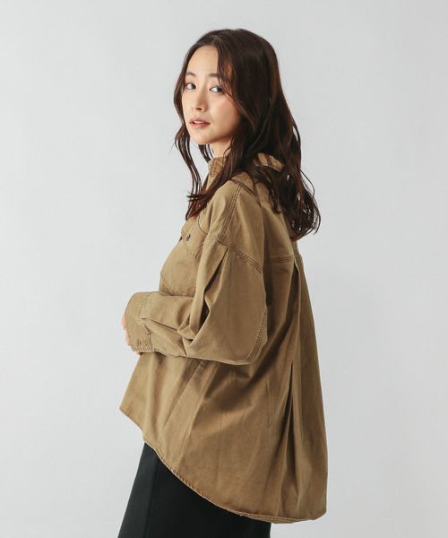 GLOBAL WORK GOODデニムシャツ/580825 ブラウン M ウィメンズインナー グローバルワーク 580825 and ST アンドエスティ(旧ドットエスティ) GLOBAL WORK GOODデニムシャツ/580825 ブラウン M ウィメンズインナー グローバルワーク 580825 and ST アンドエスティ(旧ドットエスティ)