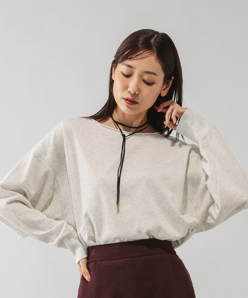 GLOBAL WORK 乾きやすいミニ裏毛カラープルオーバー/580946 ライトグレー ウィメンズインナー グローバルワーク 580946 and ST アンドエスティ（旧ドットエスティ）