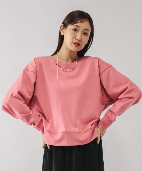 GLOBAL WORK 乾きやすいミニ裏毛カラープルオーバー/580946 ピンク ウィメンズインナー グローバルワーク 580946 and ST アンドエスティ（旧ドットエスティ）