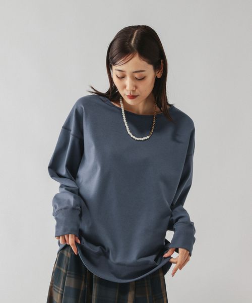 GLOBAL WORK 乾きやすいミニ裏毛カラープルオーバー/580946 ネイビー ウィメンズインナー グローバルワーク 580946 and ST アンドエスティ(旧ドットエスティ) GLOBAL WORK 乾きやすいミニ裏毛カラープルオーバー/580946 ネイビー ウィメンズインナー グローバルワーク 580946 and ST アンドエスティ(旧ドットエスティ)