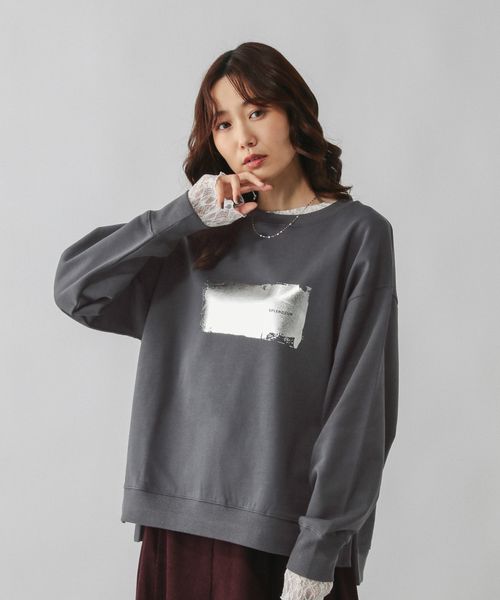 GLOBAL WORK 乾きやすいプリントスウェット/580953 シルバー ウィメンズインナー グローバルワーク 580953 and ST アンドエスティ(旧ドットエスティ) GLOBAL WORK 乾きやすいプリントスウェット/580953 シルバー ウィメンズインナー グローバルワーク 580953 and ST アンドエスティ(旧ドットエスティ)