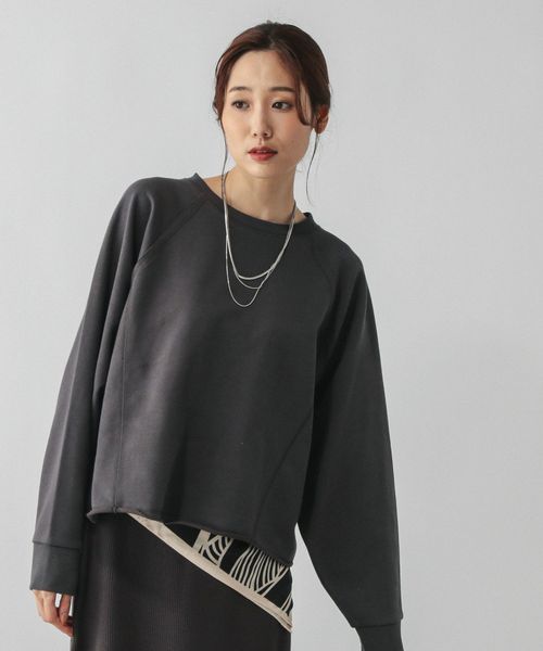 GLOBAL WORK 乾きやすいカラースウェットプルオーバー/580961 チャコールグレー M ウィメンズインナー グローバルワーク 580961 and ST アンドエスティ（旧ドットエスティ）