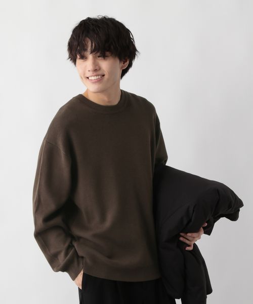GLOBAL WORK スウェットライクオテラクニット/581064 ブラウン XL メンズインナー グローバルワーク 581064 and ST アンドエスティ(旧ドットエスティ) GLOBAL WORK スウェットライクオテラクニット/581064 ブラウン XL メンズインナー グローバルワーク 581064 and ST アンドエスティ(旧ドットエスティ)