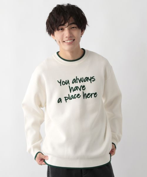 GLOBAL WORK スウェットライクオテラクニット/ロゴ/581070 オフホワイト M メンズインナー グローバルワーク 581070 and ST アンドエスティ(旧ドットエスティ) GLOBAL WORK スウェットライクオテラクニット/ロゴ/581070 オフホワイト M メンズインナー グローバルワーク 581070 and ST アンドエスティ(旧ドットエスティ)