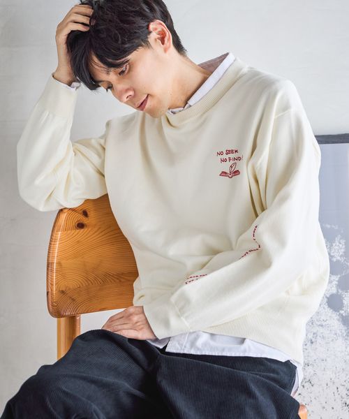 GLOBAL WORK スウェーター/ロゴ/581092 オフホワイト XL メンズインナー グローバルワーク 581092 and ST アンドエスティ(旧ドットエスティ) GLOBAL WORK スウェーター/ロゴ/581092 オフホワイト XL メンズインナー グローバルワーク 581092 and ST アンドエスティ(旧ドットエスティ)