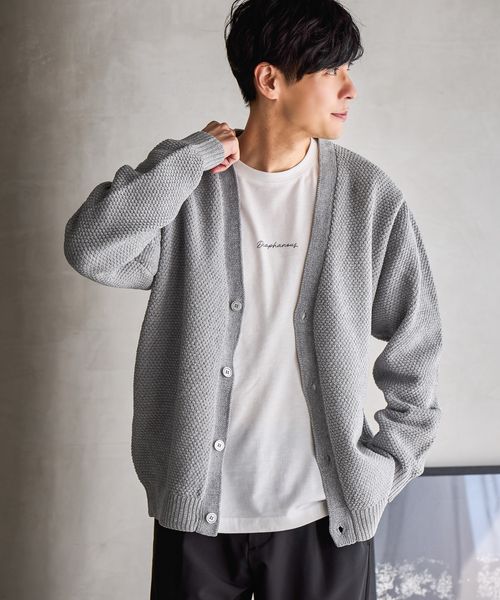 GLOBAL WORK トクトク2SET/モールカーディガン/581138 グレー XL メンズインナー グローバルワーク 581138 and ST アンドエスティ（旧ドットエスティ）