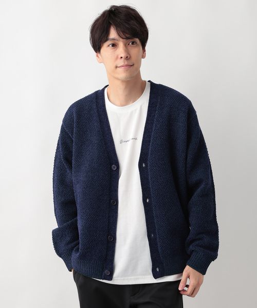 GLOBAL WORK トクトク2SET/モールカーディガン/581138 ネイビー L メンズインナー グローバルワーク 581138 and ST アンドエスティ（旧ドットエスティ）