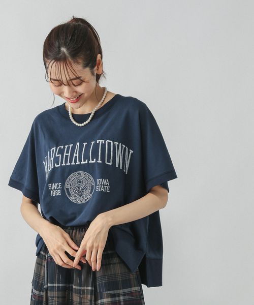 GLOBAL WORK ピグメントカレッジプルオーバー/581155 ネイビー M ウィメンズインナー グローバルワーク 581155 and ST アンドエスティ(旧ドットエスティ) GLOBAL WORK ピグメントカレッジプルオーバー/581155 ネイビー M ウィメンズインナー グローバルワーク 581155 and ST アンドエスティ(旧ドットエスティ)