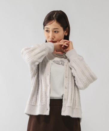 ※限定値下げ※【新品未使用】ASTRAET シャギー Vネックカーディガン ASTRAET（アストラット）の「＜ASTRAET＞シャギー Vネックカーディガン