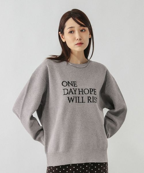 GLOBAL WORK モールニットアソートロゴプルオーバー/581163 ライトグレー M ウィメンズインナー グローバルワーク 581163 and ST アンドエスティ（旧ドットエスティ）