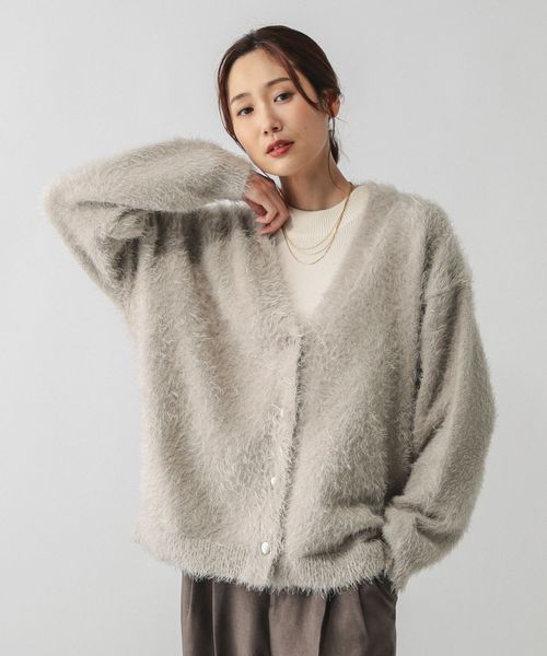 GLOBAL WORK シャギーゆるVネックカーディガン/581171 ライトベージュ M ウィメンズインナー グローバルワーク 581171 and ST アンドエスティ(旧ドットエスティ) GLOBAL WORK シャギーゆるVネックカーディガン/581171 ライトベージュ M ウィメンズインナー グローバルワーク 581171 and ST アンドエスティ(旧ドットエスティ)