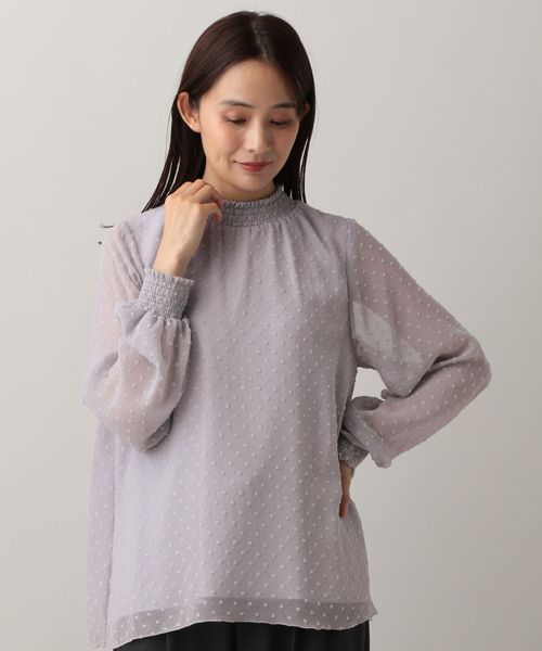 GLOBAL WORK MATINEE LINE/シャーリングチュールブラウス/583848 パープル M マチネ グローバルワーク 583848 and ST アンドエスティ(旧ドットエスティ) GLOBAL WORK MATINEE LINE/シャーリングチュールブラウス/583848 パープル M マチネ グローバルワーク 583848 and ST アンドエスティ(旧ドットエスティ)