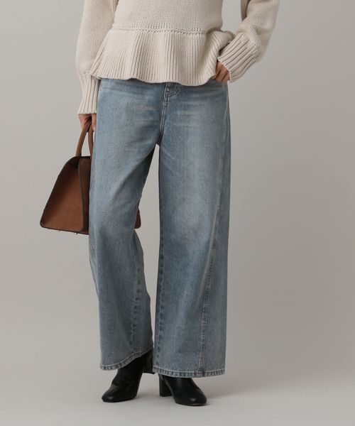 GLOBAL WORK MATINEE LINE/デニムWIDEフレアパンツ/583874 ブルー L マチネ グローバルワーク 583874 and ST アンドエスティ(旧ドットエスティ) GLOBAL WORK MATINEE LINE/デニムWIDEフレアパンツ/583874 ブルー L マチネ グローバルワーク 583874 and ST アンドエスティ(旧ドットエスティ)
