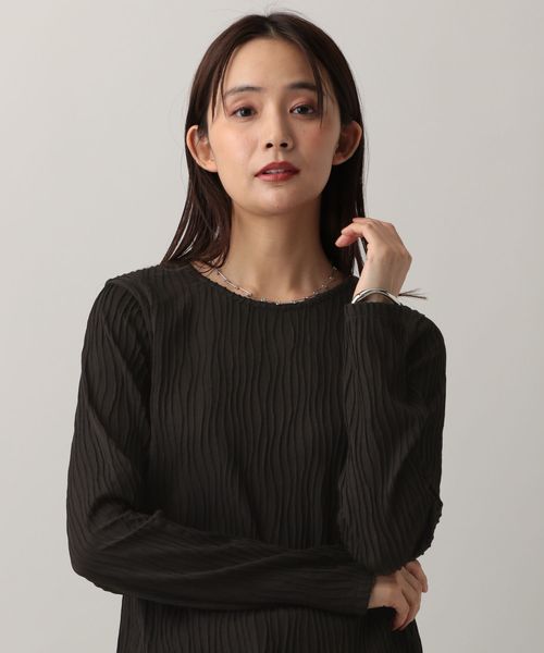 GLOBAL WORK MATINEE LINE/ナミナミストライプ長袖プルオーバー/583880 ブラック M マチネ グローバルワーク 583880 and ST アンドエスティ(旧ドットエスティ) GLOBAL WORK MATINEE LINE/ナミナミストライプ長袖プルオーバー/583880 ブラック M マチネ グローバルワーク 583880 and ST アンドエスティ(旧ドットエスティ)