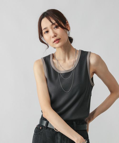 GLOBAL WORK Beautee配色タンク/584676 チャコールグレー L ウィメンズインナー グローバルワーク 584676 and ST アンドエスティ(旧ドットエスティ) GLOBAL WORK Beautee配色タンク/584676 チャコールグレー L ウィメンズインナー グローバルワーク 584676 and ST アンドエスティ(旧ドットエスティ)