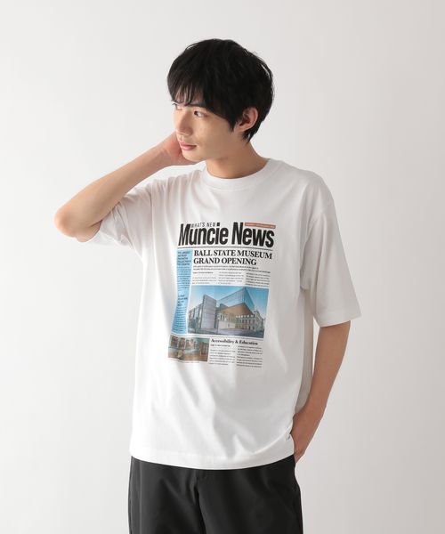 GLOBAL WORK グラフィックTシャツ3/半袖/584704 ホワイト L メンズインナー グローバルワーク 584704 and ST アンドエスティ（旧ドットエスティ）
