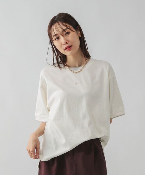 GLOBAL WORK 配色リブT半袖/587723 ナチュラル M ウィメンズインナー グローバルワーク 587723 and ST アンドエスティ(旧ドットエスティ) GLOBAL WORK 配色リブT半袖/587723 ナチュラル M ウィメンズインナー グローバルワーク 587723 and ST アンドエスティ(旧ドットエスティ)