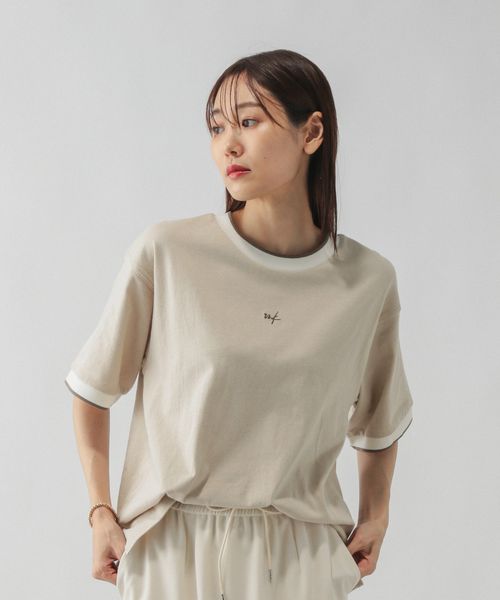 GLOBAL WORK 配色リブT半袖/587723 ライトベージュ L ウィメンズインナー グローバルワーク 587723 and ST アンドエスティ(旧ドットエスティ) GLOBAL WORK 配色リブT半袖/587723 ライトベージュ L ウィメンズインナー グローバルワーク 587723 and ST アンドエスティ(旧ドットエスティ)