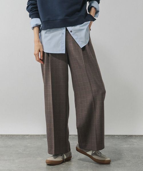 GLOBAL WORK お手入れラクラクセットアップ/ワイドパンツ/587724 ブロンズ XS ウィメンズボトムス グローバルワーク 587724 and ST アンドエスティ（旧ドットエスティ）