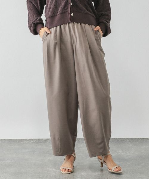 GLOBAL WORK イージーケアコクーンワイドパンツ/591294 ブラウン L ウィメンズボトムス グローバルワーク 591294 and ST アンドエスティ(旧ドットエスティ) GLOBAL WORK イージーケアコクーンワイドパンツ/591294 ブラウン L ウィメンズボトムス グローバルワーク 591294 and ST アンドエスティ(旧ドットエスティ)