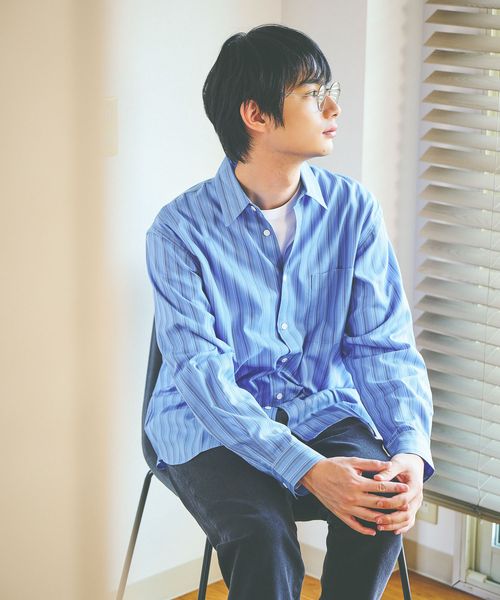 GLOBAL WORK オテラクシャツ/591772 ブルー M メンズインナー グローバルワーク 591772 and ST アンドエスティ(旧ドットエスティ) GLOBAL WORK オテラクシャツ/591772 ブルー M メンズインナー グローバルワーク 591772 and ST アンドエスティ(旧ドットエスティ)