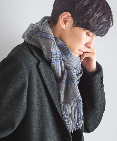 GLOBAL WORK ファインタッチウールマフラー/593186 グレー メンズグッズ グローバルワーク 593186 and ST アンドエスティ（旧ドットエスティ）