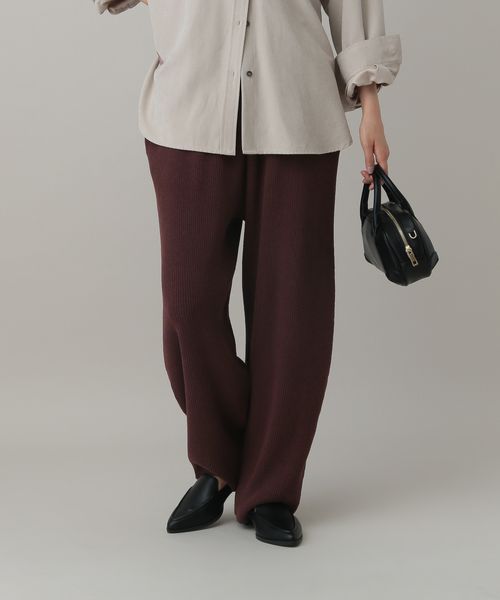 GLOBAL WORK MATINEE LINE/モールニットパンツ/593190 ブラウン L マチネ グローバルワーク 593190 and ST アンドエスティ（旧ドットエスティ）