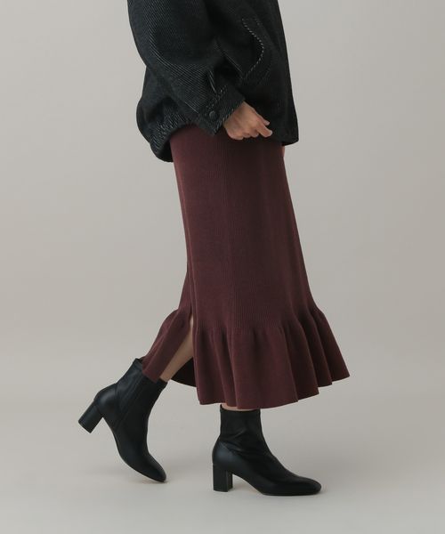 GLOBAL WORK MATINEE LINE/モールニット/スカート/593193 ブラウン M マチネ グローバルワーク 593193 and ST アンドエスティ（旧ドットエスティ）