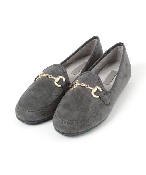 GLOBAL WORK らくっション起毛ビットローファー/593267 チャコールグレー L ウィメンズグッズ グローバルワーク 593267 and ST アンドエスティ（旧ドットエスティ）