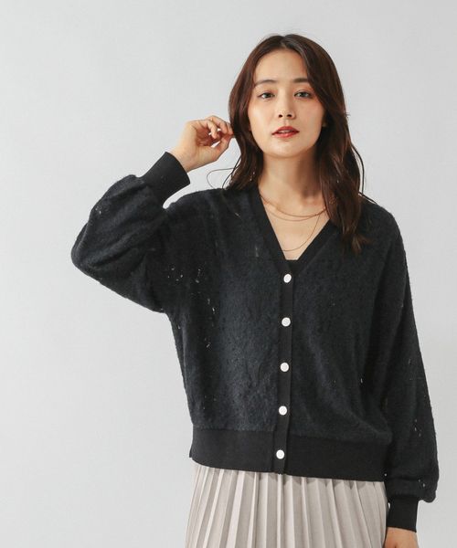 GLOBAL WORK フェザーレースシアーカーデ/595375 ブラック M ウィメンズインナー グローバルワーク 595375 and ST アンドエスティ(旧ドットエスティ) GLOBAL WORK フェザーレースシアーカーデ/595375 ブラック M ウィメンズインナー グローバルワーク 595375 and ST アンドエスティ(旧ドットエスティ)