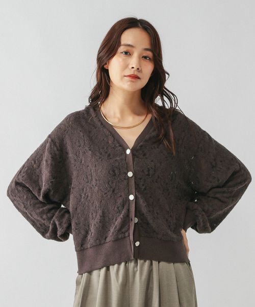 GLOBAL WORK フェザーレースシアーカーデ/595375 ブラウン M ウィメンズインナー グローバルワーク 595375 and ST アンドエスティ(旧ドットエスティ) GLOBAL WORK フェザーレースシアーカーデ/595375 ブラウン M ウィメンズインナー グローバルワーク 595375 and ST アンドエスティ(旧ドットエスティ)