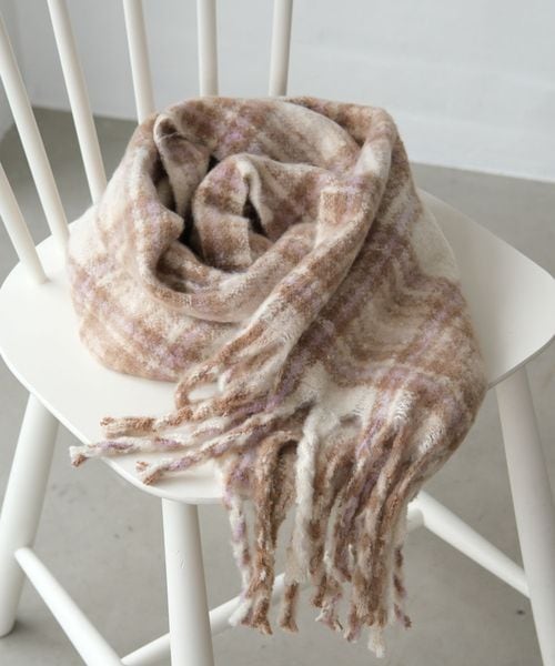 GLOBAL WORK 静電防止チェックマフラー/キッズ/595550 ライトベージュ キッズ グローバルワーク 595550 and ST アンドエスティ（旧ドットエスティ）