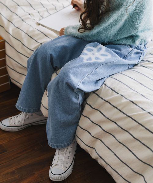 GLOBAL WORK あったかGOODデニムワイド/キッズ/595633 ブルー キッズ グローバルワーク 595633 and ST アンドエスティ（旧ドットエスティ）