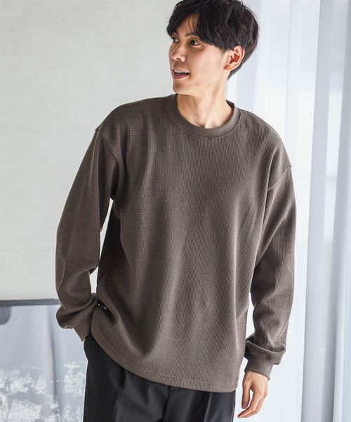 GLOBAL WORK クリーンワッフルスウェット/598010 ブラウン XL メンズインナー グローバルワーク 598010 and ST アンドエスティ(旧ドットエスティ) GLOBAL WORK クリーンワッフルスウェット/598010 ブラウン XL メンズインナー グローバルワーク 598010 and ST アンドエスティ(旧ドットエスティ)