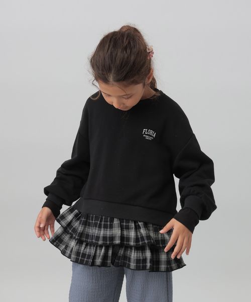 GLOBAL WORK トクトク2SETスウェット＊ロンT/キッズ/598202 ブラック キッズ グローバルワーク 598202 and ST アンドエスティ（旧ドットエスティ）