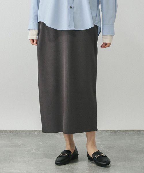 GLOBAL WORK アンチピリングなめらかIラインスカート/599561 チャコールグレー L ウィメンズボトムス グローバルワーク 599561 and ST アンドエスティ（旧ドットエスティ）