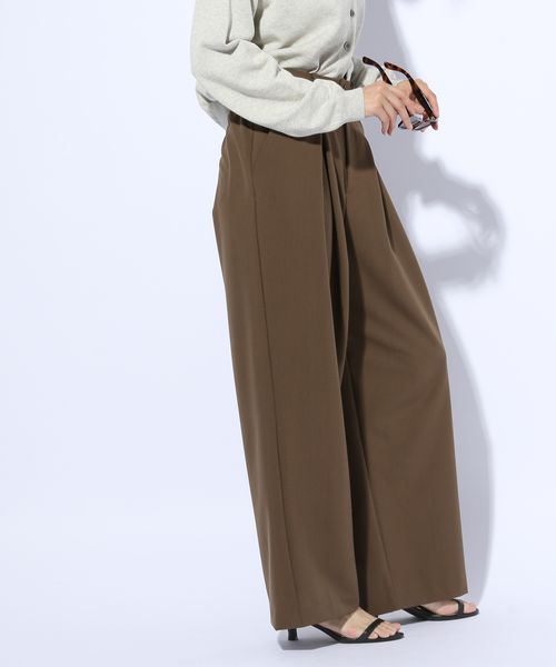 GLOBAL WORK タックワイドパンツ/WEB限定/599681 ベージュ M ウィメンズボトムス グローバルワーク 599681 and ST アンドエスティ(旧ドットエスティ) GLOBAL WORK タックワイドパンツ/WEB限定/599681 ベージュ M ウィメンズボトムス グローバルワーク 599681 and ST アンドエスティ(旧ドットエスティ)