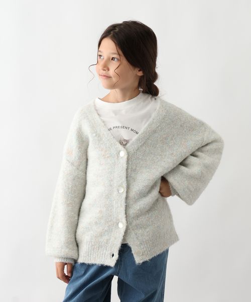 GLOBAL WORK 洗えるMIXニットラメカーデ/キッズ/599745 ナチュラル キッズ グローバルワーク 599745 and ST アンドエスティ（旧ドットエスティ）