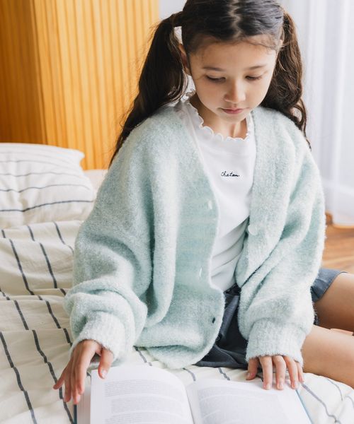 GLOBAL WORK 洗えるMIXニットラメカーデ/キッズ/599745 グリーン キッズ グローバルワーク 599745 and ST アンドエスティ(旧ドットエスティ) GLOBAL WORK 洗えるMIXニットラメカーデ/キッズ/599745 グリーン キッズ グローバルワーク 599745 and ST アンドエスティ(旧ドットエスティ)