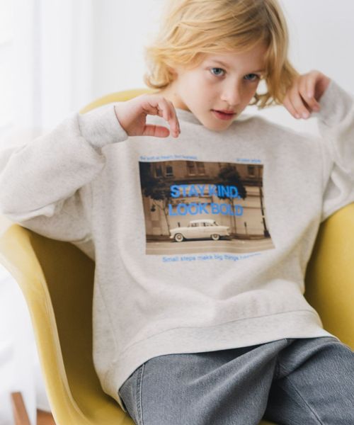 GLOBAL WORK あったか乾きやすいプリントスウェット/キッズ/599757 ナチュラル キッズ グローバルワーク 599757 and ST アンドエスティ（旧ドットエスティ）