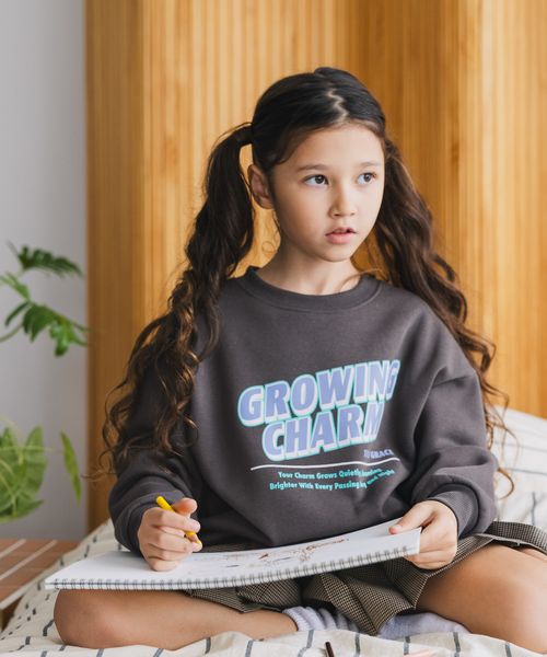 GLOBAL WORK あったか乾きやすいプリントスウェット/キッズ/599757 チャコールグレー キッズ グローバルワーク 599757 and ST アンドエスティ（旧ドットエスティ）