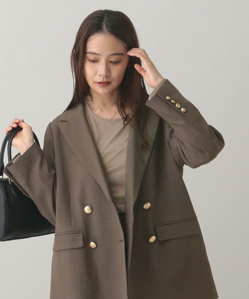 GLOBAL WORK MATINEE LINE/ウールライク/ダブルジャケット/601500 ベージュ S マチネ グローバルワーク 601500 and ST アンドエスティ（旧ドットエスティ）