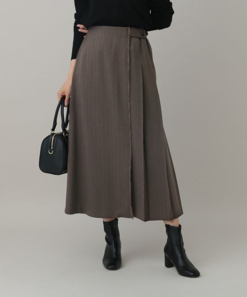 GLOBAL WORK MATINEE LINE/ウールライク/プリーツスカート/601506 ブラウン L マチネ グローバルワーク 601506 and ST アンドエスティ（旧ドットエスティ）